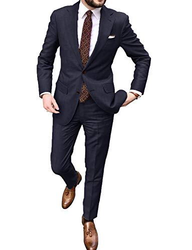 Mrjitor Herren Geschäft Tägliches Abendessen 2-teiliger Smoking Zwei Knöpfe Kerbe Anzugset Satz von Mrjitor