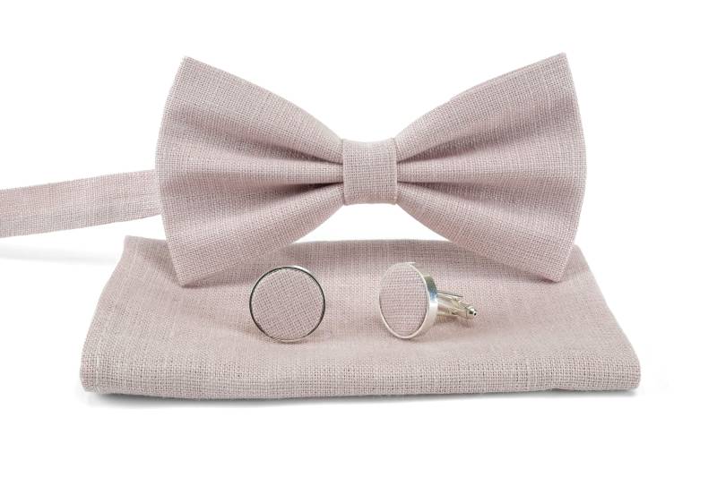 Handgemachte Dusty Rose Leinenfliege Hochzeit Abschlussball Stil von Mrlinentie