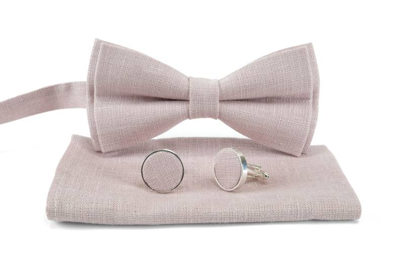 Handgemachte Dusty Rose Leinenfliege Hochzeit Abschlussball Stil von Mrlinentie