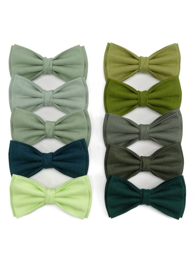 Handgefertigte Leinenfliege in Salbeigrün von Mrlinentie