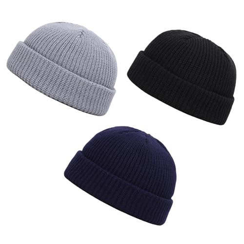 Mrltau 3 Stücke klassische Beanie Mütze für Herren Damen, Fisherman Beanie Herren Damen, Fischermütze Herren Damen, Strickmützen für Herren Damen, Wintermütze Herren Damen Mrltau 3 Stücke klassische Beanie Mütze für Herren Damen, Fisherman Beanie Herren Damen, Fischermütze Herren Damen, Strickmützen für Herren Damen, Wintermütze Herren Damen von Mrltau
