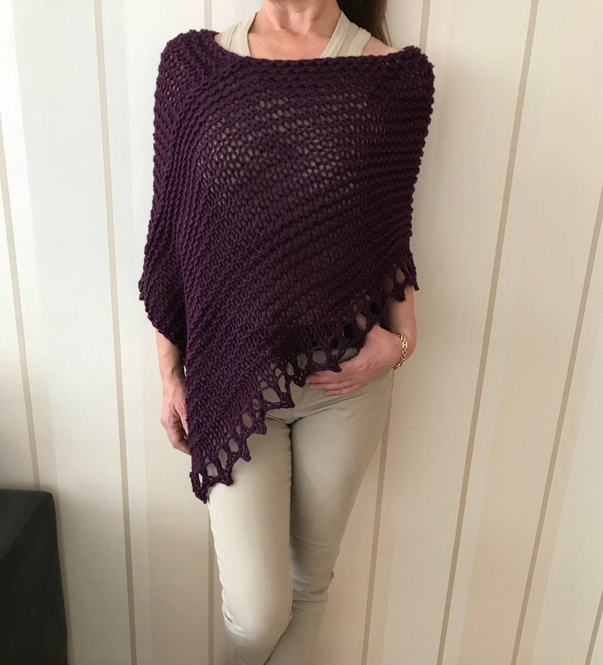 Stricken Wolle Poncho, Stricken Poncho Pullover, Lila Strickwaren, Gemütliche Wrap, Pflaume Abdeckung, Lose Stricken, Winter Oben Stricken Wolle Poncho, Stricken Poncho Pullover, Lila Strickwaren, Gemütliche Wrap, Pflaume Abdeckung, Lose Stricken, Winter Oben von Mrlworks