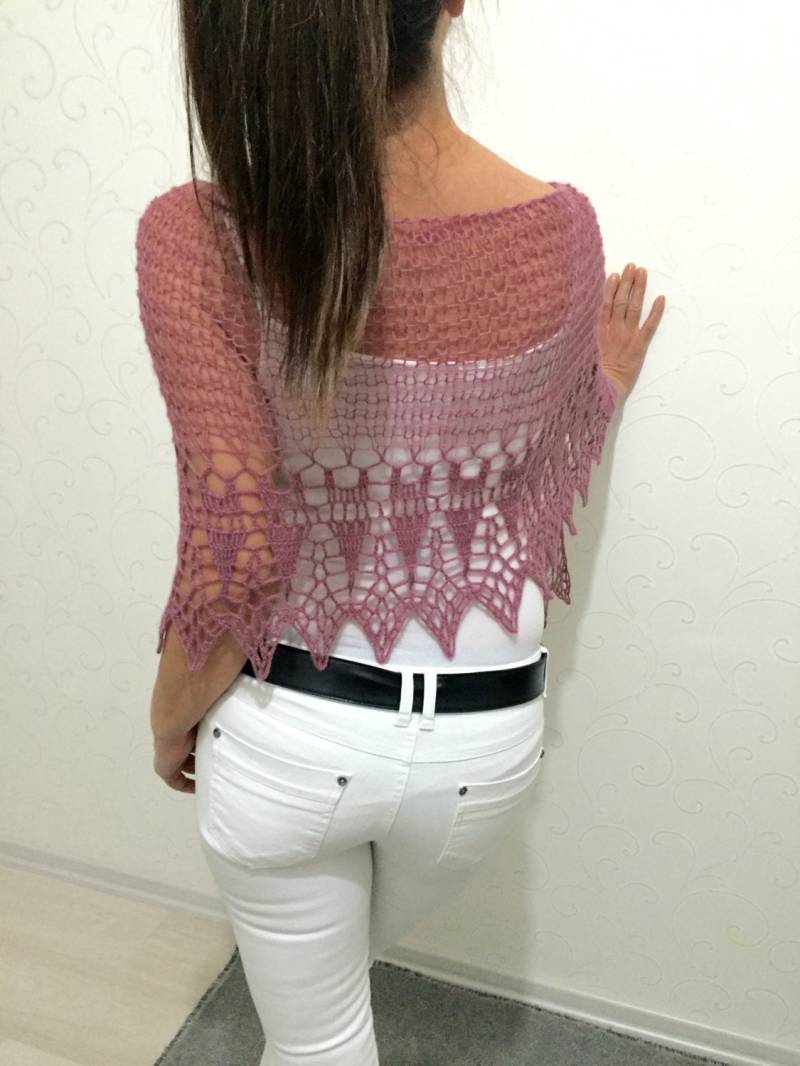 Wolle Spitzenschal, Rosenholz Poncho, Gestrickter Leichter Umhang, Gehäkeltes Accessoire, Damenmode, Luxus Winter Poncho Wolle Spitzenschal, Rosenholz Poncho, Gestrickter Leichter Umhang, Gehäkeltes Accessoire, Damenmode, Luxus Winter Poncho von Mrlworks