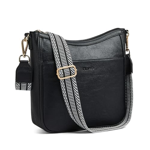 Mroede Crossbody-Taschen für Damen, Crossbody-Tasche für Damen, veganes Leder, Hobo-Geldbörsen, Schulterhandtaschen für den täglichen Gebrauch, Reisen, Arbeit, 3-1, Schwarz, Umhängetasche von Mroede