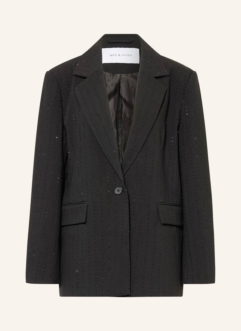 Mrs & Hugs Blazer Mit Schmucksteinen schwarz von Mrs & HUGS