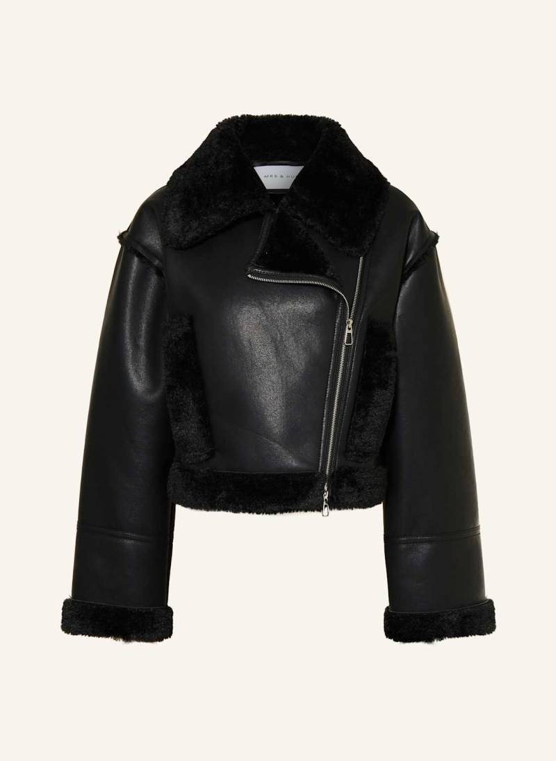 Mrs & Hugs Jacke In Lederoptik schwarz von Mrs & HUGS