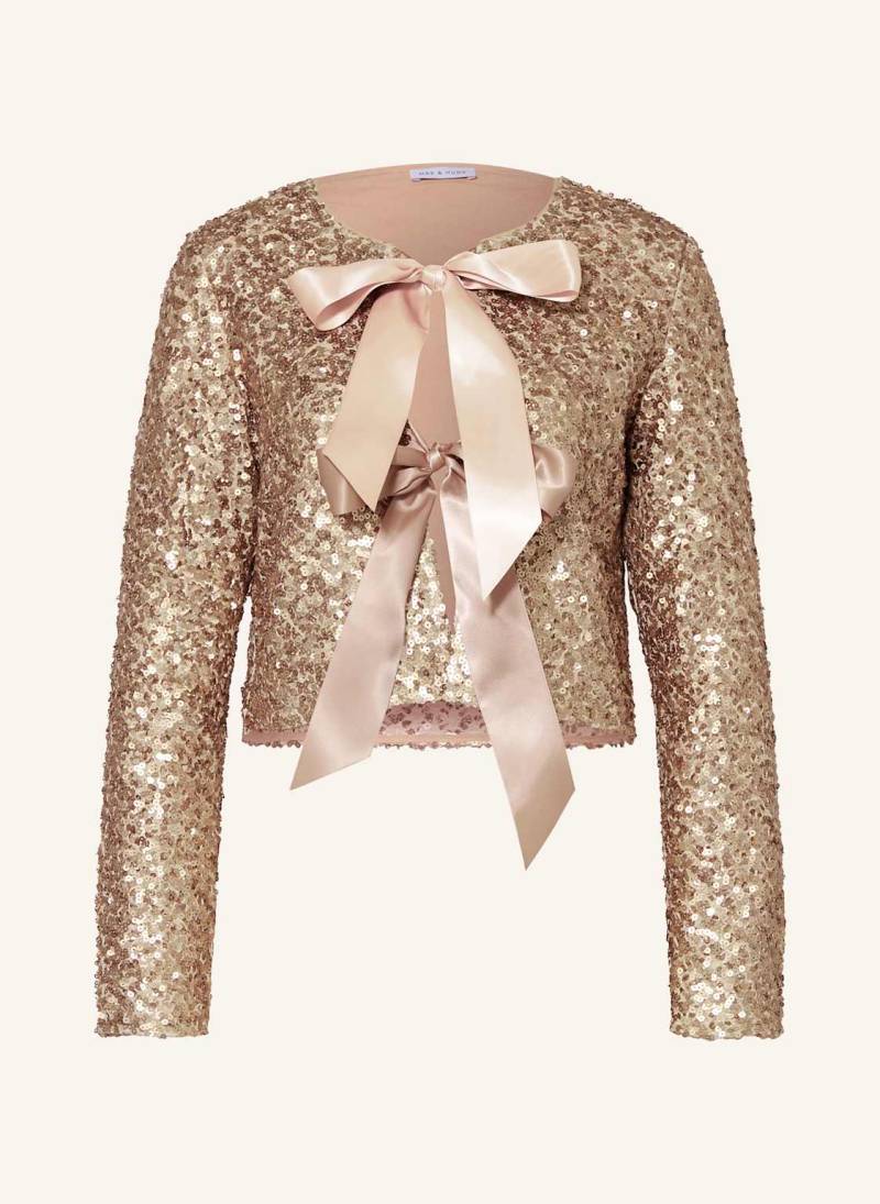 Mrs & Hugs Jacke Mit Pailletten beige von Mrs & HUGS