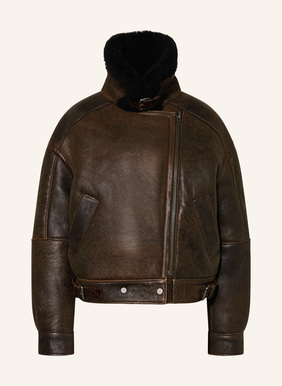 Mrs & Hugs Lederjacke braun von Mrs & HUGS