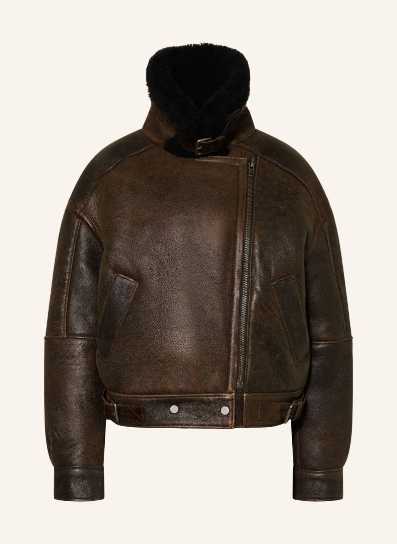 Mrs & Hugs Lederjacke braun von Mrs & HUGS