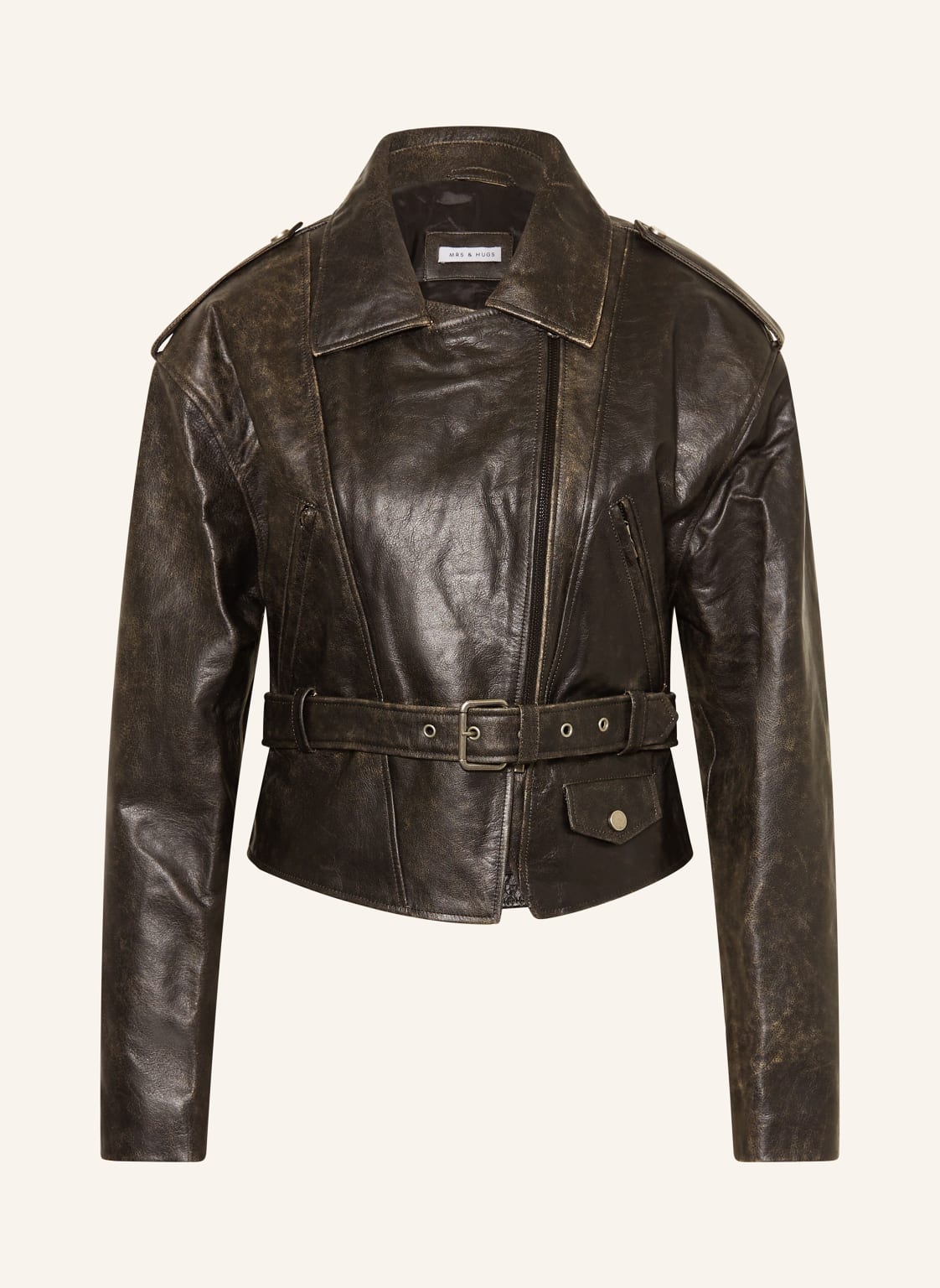 Mrs & Hugs Lederjacke schwarz von Mrs & HUGS