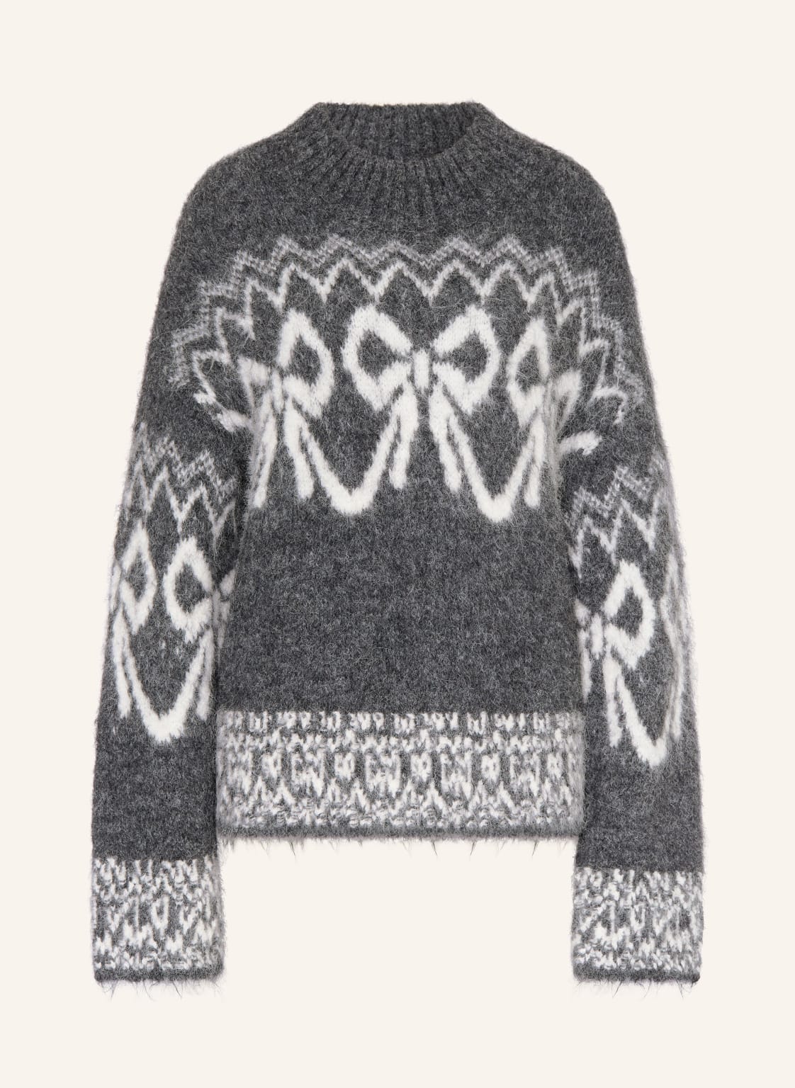 Mrs & Hugs Oversized-Pullover Mit Alpaka grau von Mrs & HUGS