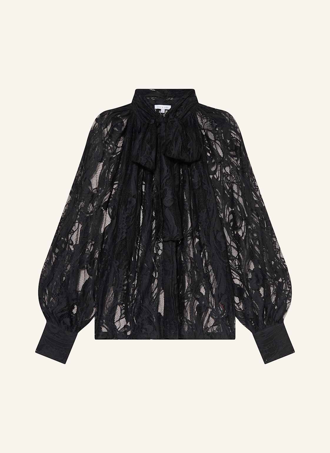 Mrs & Hugs Schluppenbluse Aus Lochspitze schwarz von Mrs & HUGS
