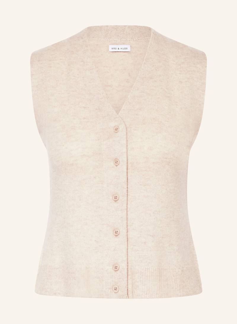 Mrs & Hugs Strickweste Mit Cashmere weiss von Mrs & HUGS