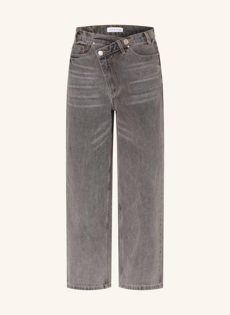 Mrs & Hugs Wide Leg Jeans grau von Mrs & HUGS