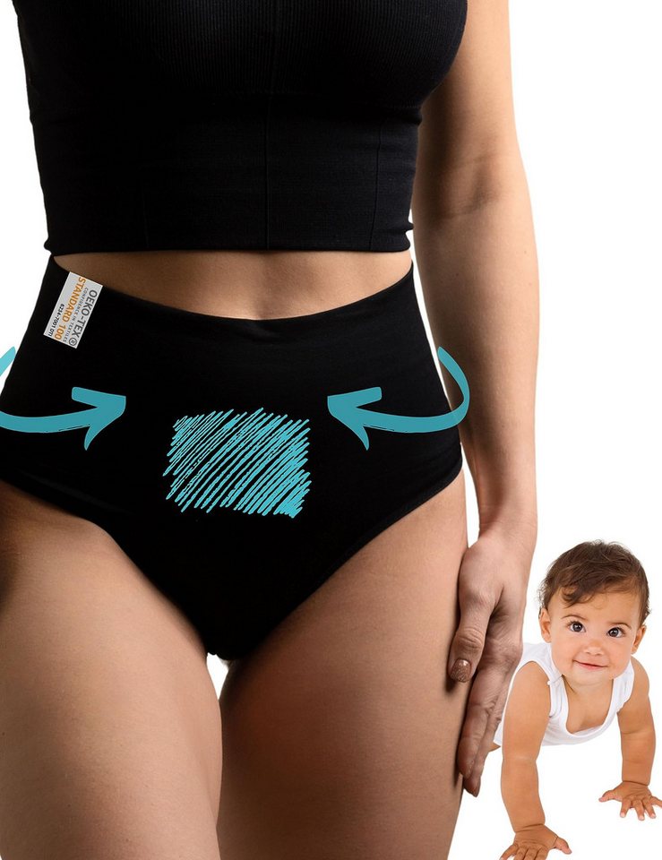 Mrs. Mum Schwangerschaftsslip Kaiserschnitt Unterhose I Postpartum Slips I Wochenbett Unterwäsche (1 STK) I High Waist I Bauchweg & figurformend I von Mrs. Mum