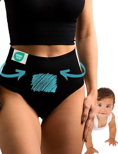 Mrs. Mum Kaiserschnitt Unterhose - 1 STK I ÖkoTex I High Waist I Bauchweg & figurformend I Postpartum Slips I Made in EU I waschbar I Wochenbett Unterwäsche von Mrs. Mum
