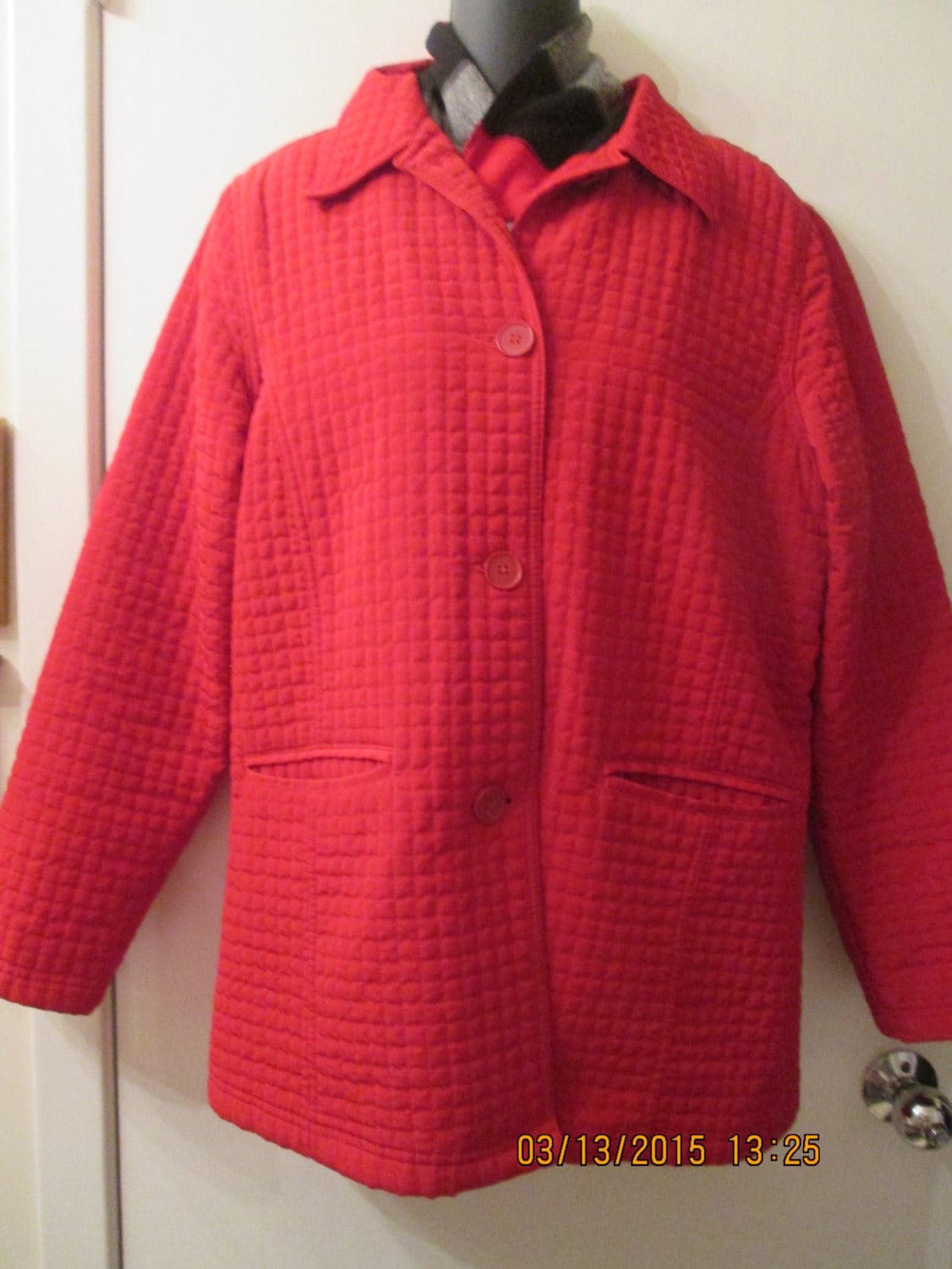 Hellrote Steppjacke Größe L Cherokee Vintage. Tolle Herbst-Frühlings-Übergangsjacke in Fröhlichem Rot Gesteppte Jacke von MrsHummelsBasement