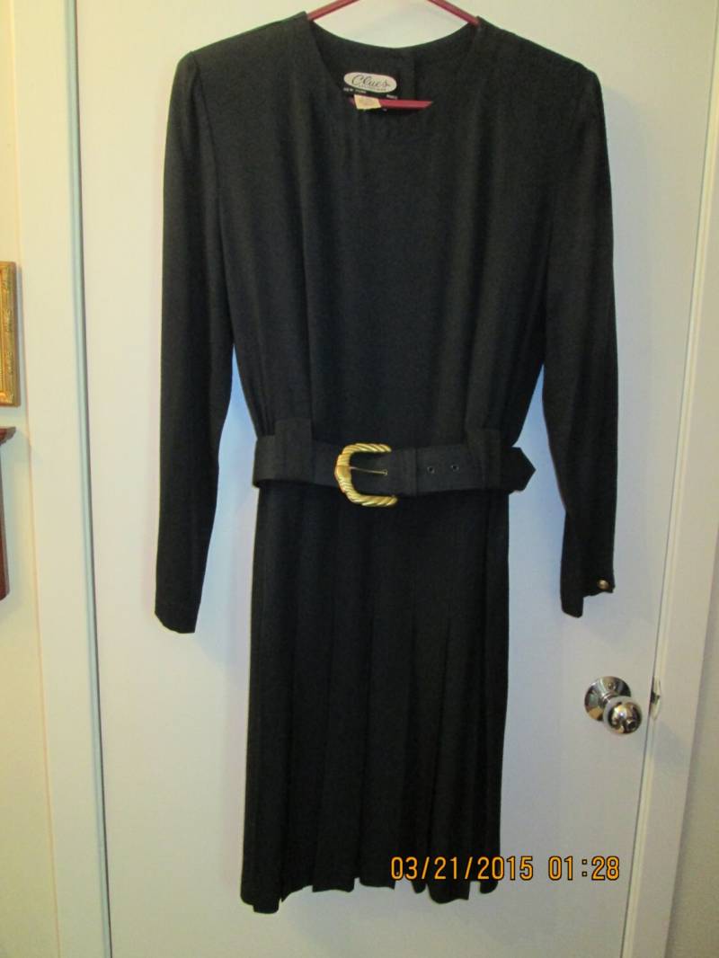 Vintage Club Kollektion New York Paris Grünblau Kleid. Größe 6. Tolle Gürtel, Konstruktion Und Zustand von MrsHummelsBasement