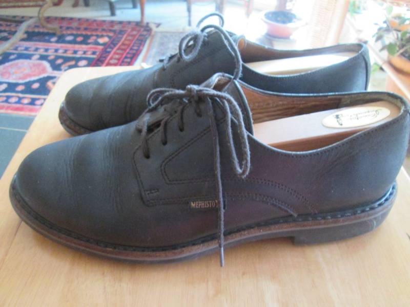 Vintage Herren Mephisto Glatt Braun Leder Schnürung Brogue Oxford Schuh Made in Portugal Eu Sz 8 1/2 Us 9 Mw High-End-Schuh von MrsHummelsBasement