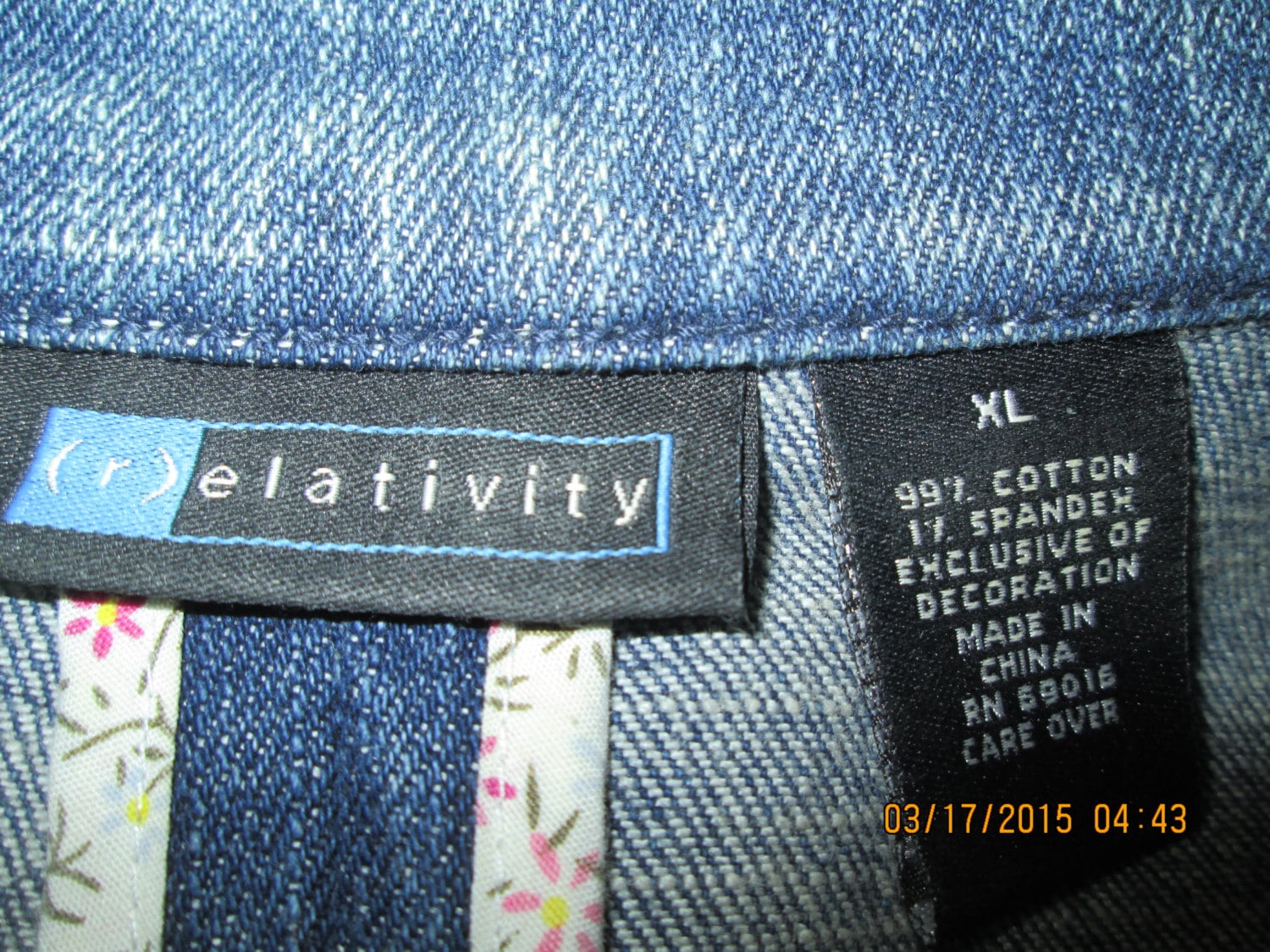 xl Relativity Jeansjacke Weiß Besticktes Detail. 100% Baumwoll-Denim. Sehr Gut Und Mit Viel Liebe Zum Detail Gemacht von MrsHummelsBasement