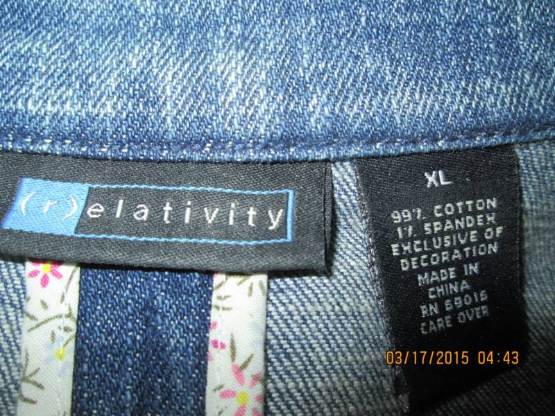 xl Relativity Jeansjacke Weiß Besticktes Detail. 100% Baumwoll-Denim. Sehr Gut Und Mit Viel Liebe Zum Detail Gemacht von MrsHummelsBasement