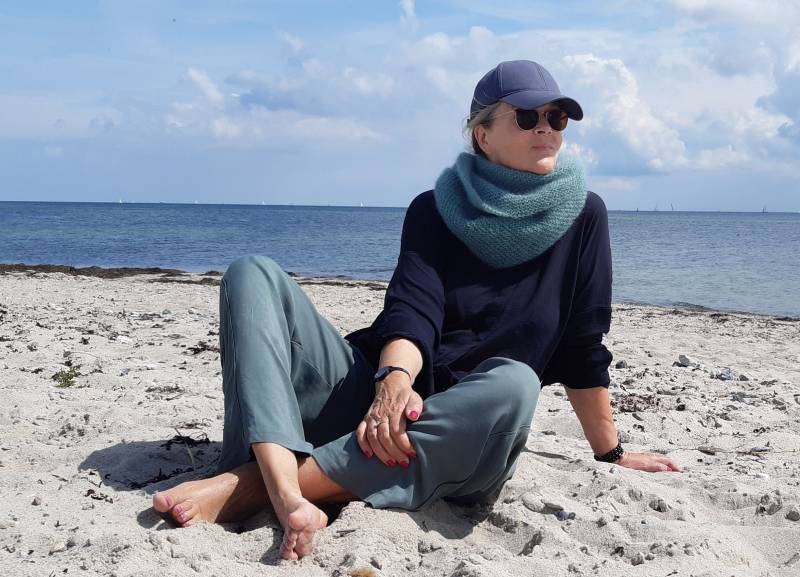 Unikat, Salbei, Xl-Weiches Mohairtuch-Seide, Dreieckstuch, Schultertuch, Scarf von MrsLisbeth