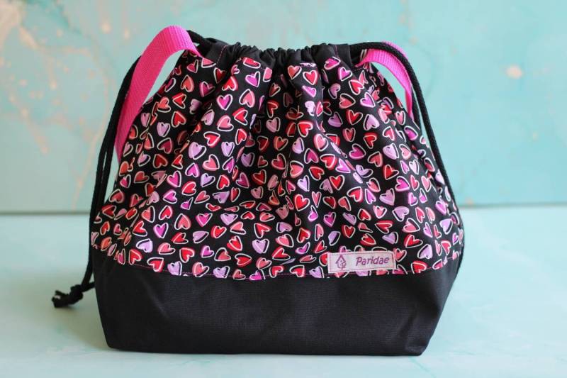 Paridaeprojektbeutel Midi | Edith in Schwarz/Pink Paridaeprojektbeutel Midi | Edith in Schwarz/Pink von MrsParidae