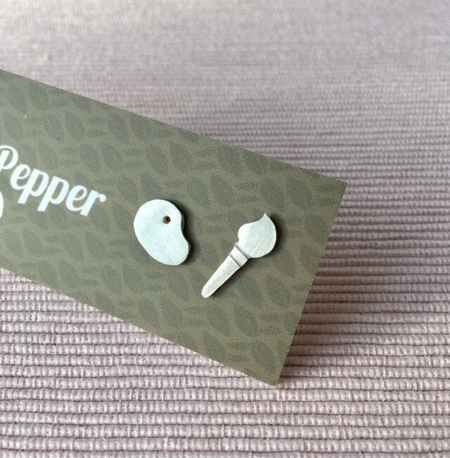 Abitur Geschenk Für Künstler, Palette Und Paintbrush Sterling Silber Ohrstecker, Back To School Abitur Geschenk Für Künstler, Palette Und Paintbrush Sterling Silber Ohrstecker, Back To School von MrsPepper