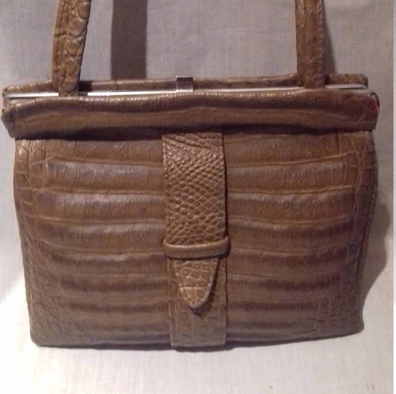 1950S/60S Vintage Damen Handtasche in Kroko-Optik von Mrsbvintageboutique