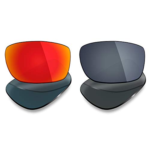 MRY 2 Paar Polarisierte Ersatz Linsen für Oakley Fives Squared Sonnenbrille – Reichhaltige Option Farben, Fire Red & Black Iridium von Mryok