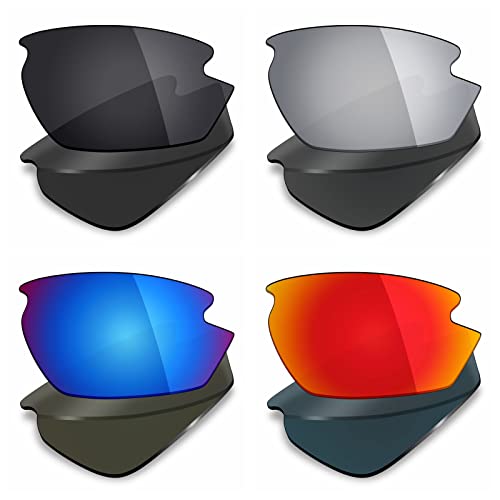 Mryok 4 Paar polarisierte Ersatzgläser für Rudy Project Rydon Sonnenbrillen – Stealth Black/Fire Red/Ice Blue/Silver Titanium von Mryok