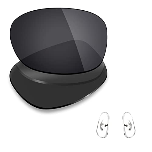 Mryok Polarisierte Ersatzgläser und Nasenteile für Ray-Ban RB3445 – Optionen, Polarisiert - Stealth Black, 64 mm von Mryok
