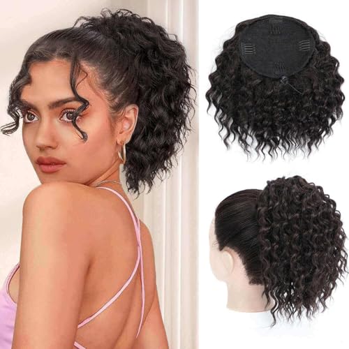 MS TAJ Pferdeschwanz-Verlängerung,Curly drawstring Ponytail Extension, 20cm Dark Brown Natural Soft Curly Haarverlängerung Ponytail Synthetic Haarteil für Frauen MS TAJ Pferdeschwanz-Verlängerung,Curly drawstring Ponytail Extension, 20cm Dark Brown Natural Soft Curly Haarverlängerung Ponytail Synthetic Haarteil für Frauen von Ms Taj