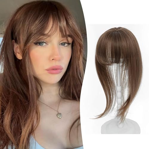 MS TAJ Pony Echthaar Clip in Fringe French 360°Bangs,Haarfransen in Clip-Extensions Hellbraun Haarverlängerungen Synthetic Verlängerung für Frauen MS TAJ Pony Echthaar Clip in Fringe French 360°Bangs,Haarfransen in Clip-Extensions Hellbraun Haarverlängerungen Synthetic Verlängerung für Frauen von Ms Taj