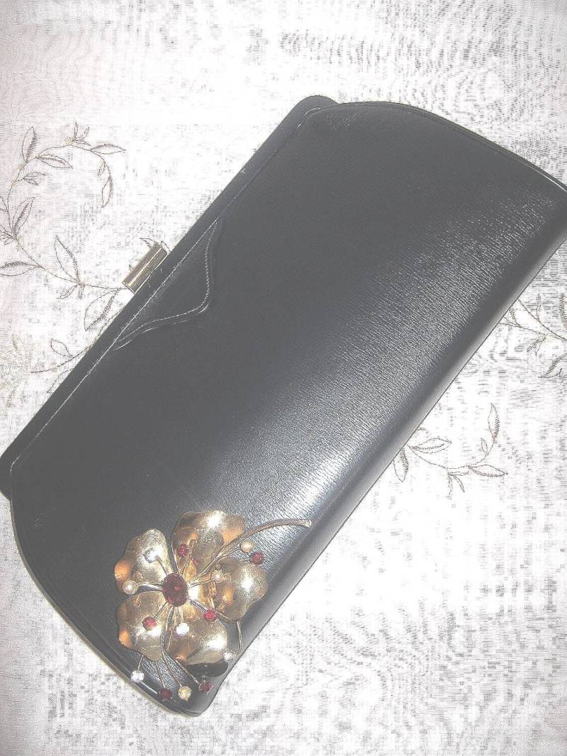 Vintage Blaue Leder Clutch Geldbörse Chic Taschenbuch Handtasche Klassiker Modisch Stilvoll Tragen von Ms2SweetVintage