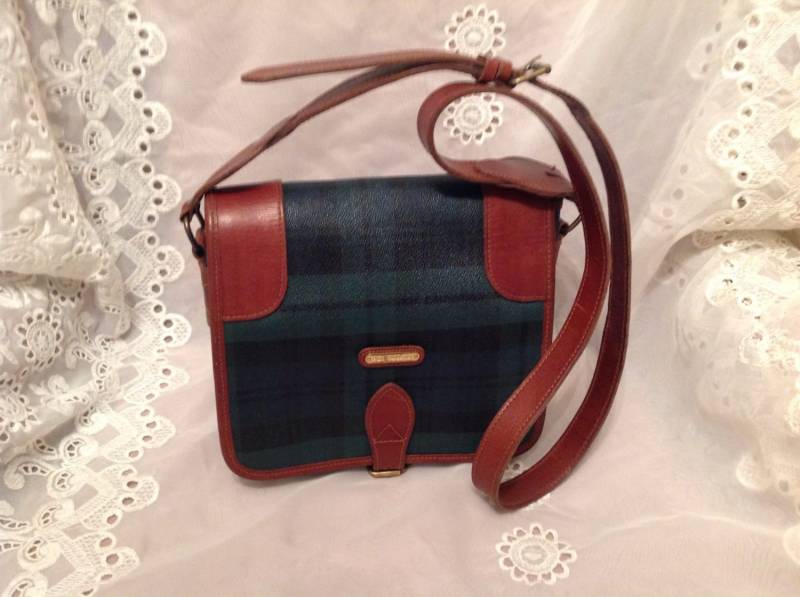 Vintage Polo Blackwatch Schultertasche Preppy Chic Retro Trachtenmode Mode Tragen von Ms2SweetVintage