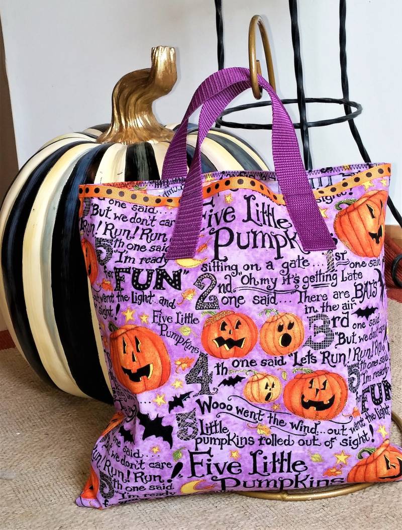 Halloween Tote 5 Kürbisse Candy Bag Mit Gestickter Name Option von MsKarenNY