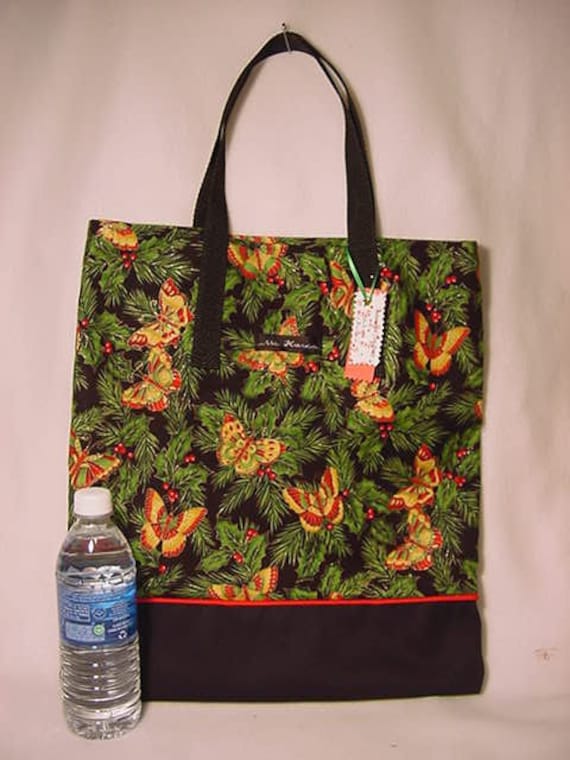 Weihnachten Glitter Schmetterling Markt /Lebensmittel/Ungefüttert Mittagessen Tote Shopping Buchtasche Geschenk-Tasche von MsKarenNY