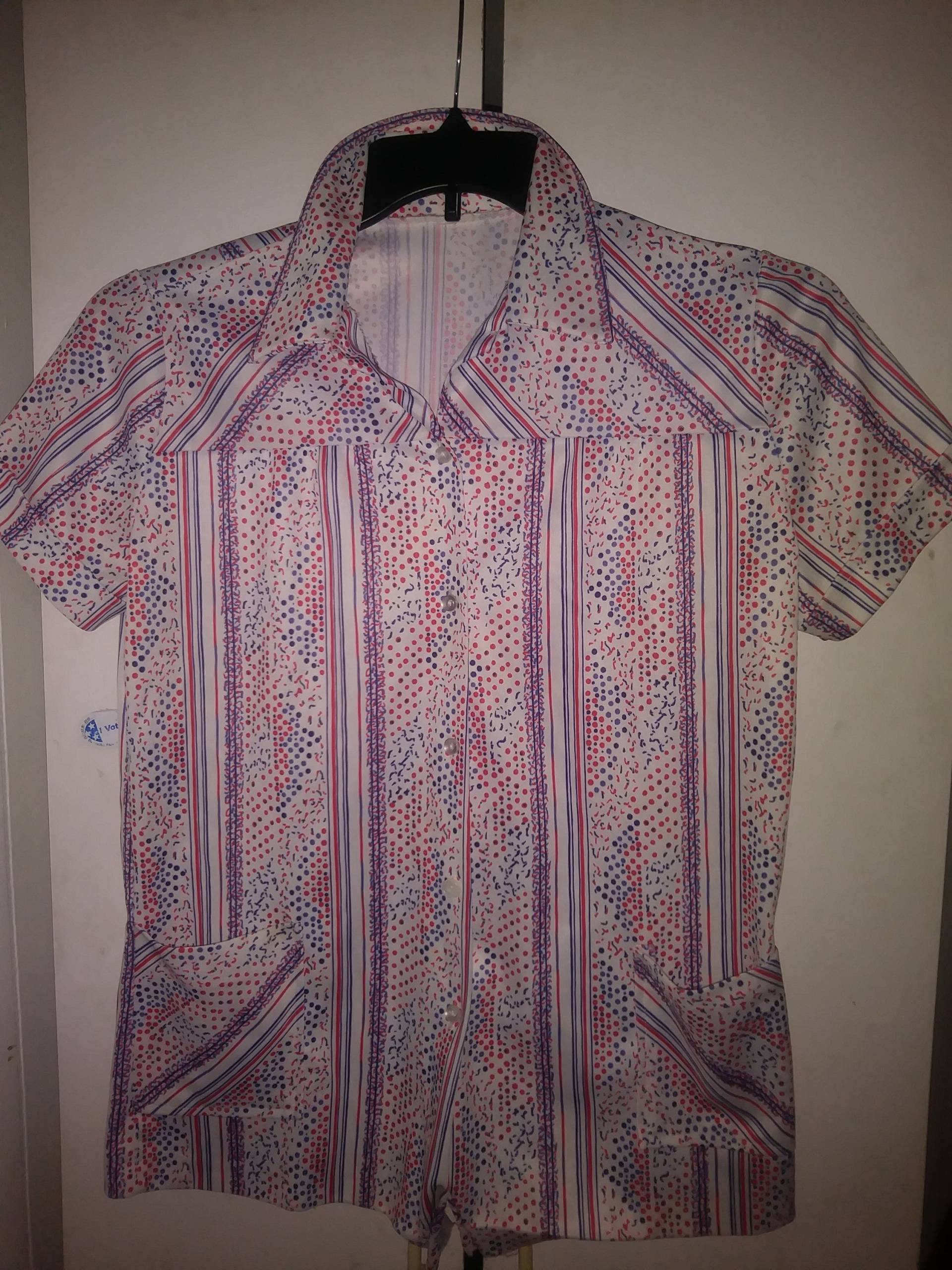 Vintage Polyester Bluse/Kittel Bluse Vintage Polyester Bluse/Kittel Bluse von MsKikis