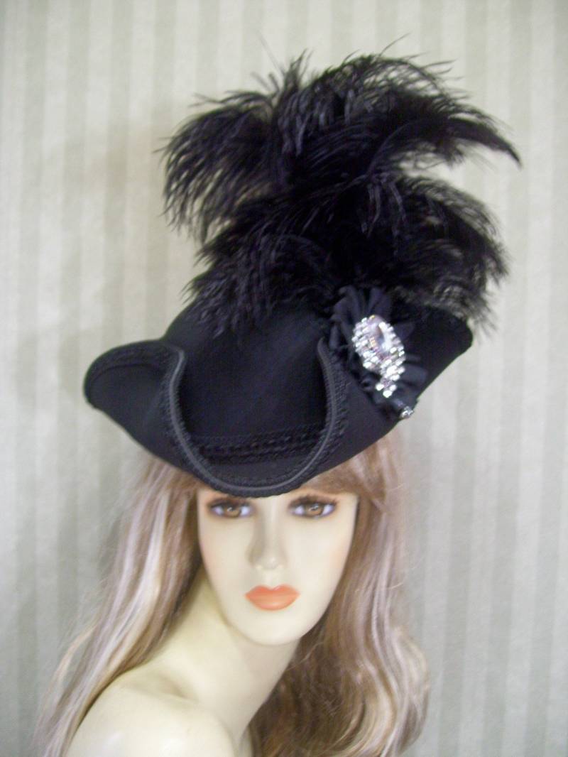 Damen Schwarzer Piratenhut Halloween Renaissancehut Gasparilla Jack Sparrow Hut von MsPurdy