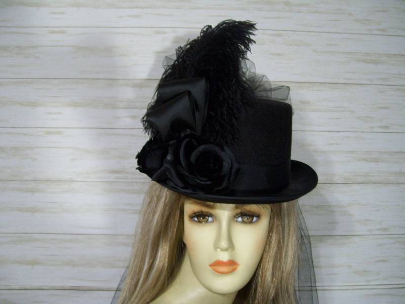 Schwarzer Zylinder, Stevie Nicks Inspirierter Dickens Festival Kentucky Derby Zylinder 57, 5 cm Innenumfang Schwarzer Zylinder, Stevie Nicks Inspirierter Dickens Festival Kentucky Derby Zylinder 57, 5 cm Innenumfang von MsPurdy