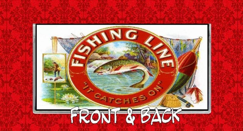 Angelschnur Forelle Strom Lockt Fliegenrute Ruder Vintage Werbung Label Vinyl Scheckheft Cover Halter von MsScaryCreations