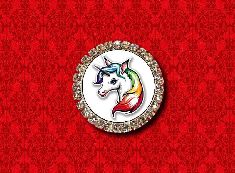 Einhorn Regenbogen Horn Pferd Retro Pop Art Kragen Krawatte Tack Anstecknadel Brosche von MsScaryCreations