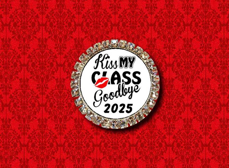 Kuss Meine Klasse Auf Wiedersehen Lippen Graduierte Abschlusskappe Und Kleid 2025 Kragen-Krawatten-Anstecknadel-Brosche von MsScaryCreations