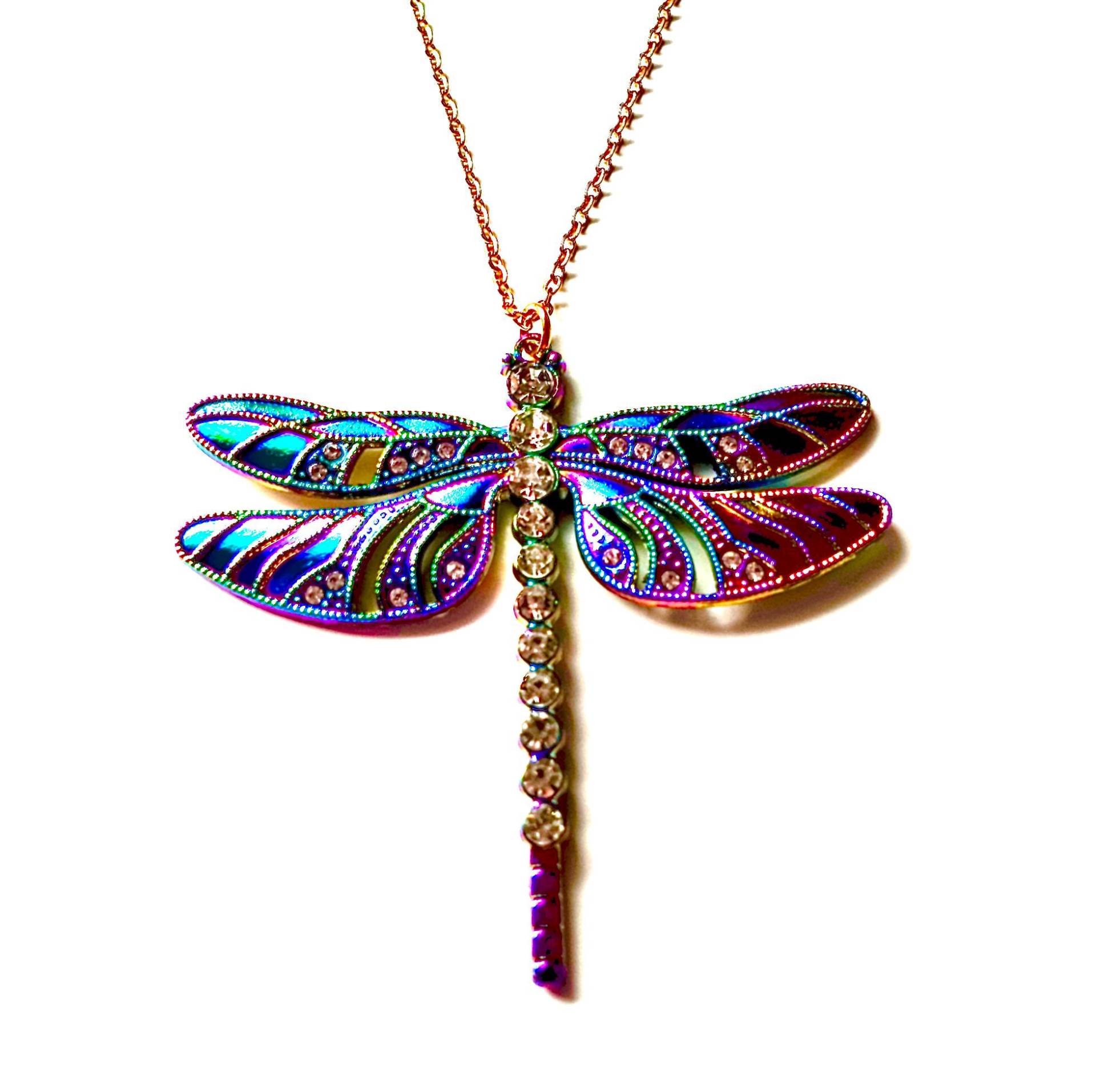 24K Vergoldete Edelstahl-Gliederkertte Mit Wunderschönen Libelle-Anhänger Kette Anhänger Große Libelle Unisex 24K Vergoldete Edelstahl-Gliederkertte Mit Wunderschönen Libelle-Anhänger Kette Anhänger Große Libelle Unisex von MsSchmuck