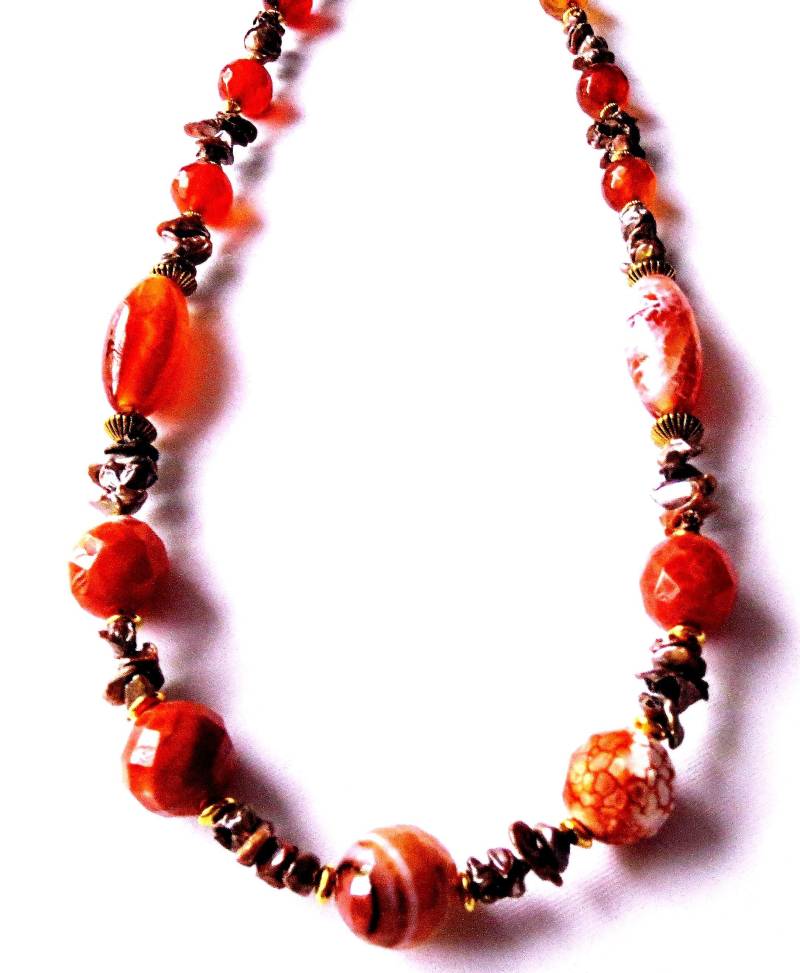 Achatkette Mit Keshi Nuggets Natürliche Perlen Edelsteine Edelsteinschmuck Halskette Unisex Geschenkidee von MsSchmuck