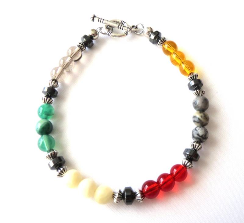 Buntes Armband Mit Edelsteinen Mix Perlenarmband Freundschaftsarmband Unisex Geschenkidee Geburtstag Geschenk von MsSchmuck