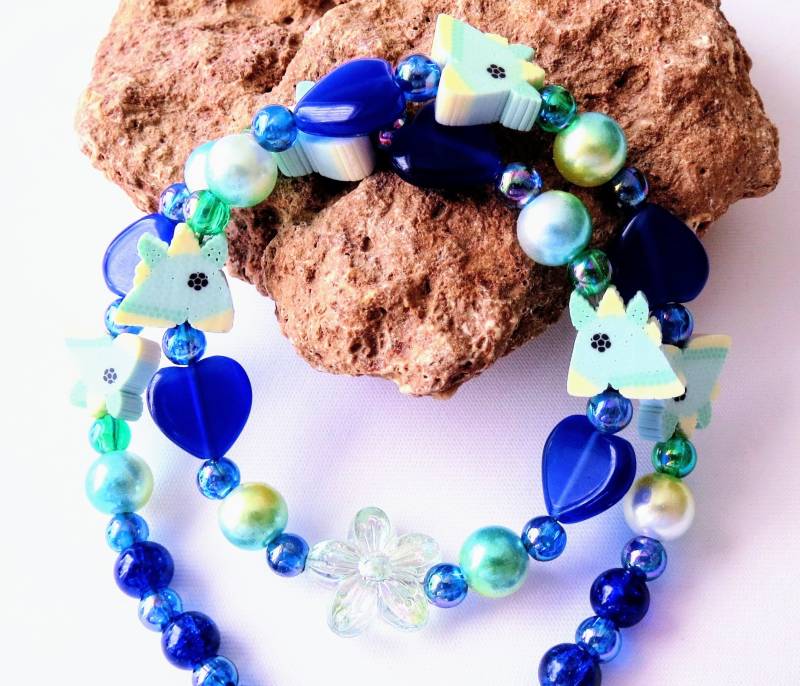 Einhorn-Kette Mit Cateya Herzen Mädchenkette Kinderkette Kinderschmuck Geschenkiddee Geburtstag von MsSchmuck