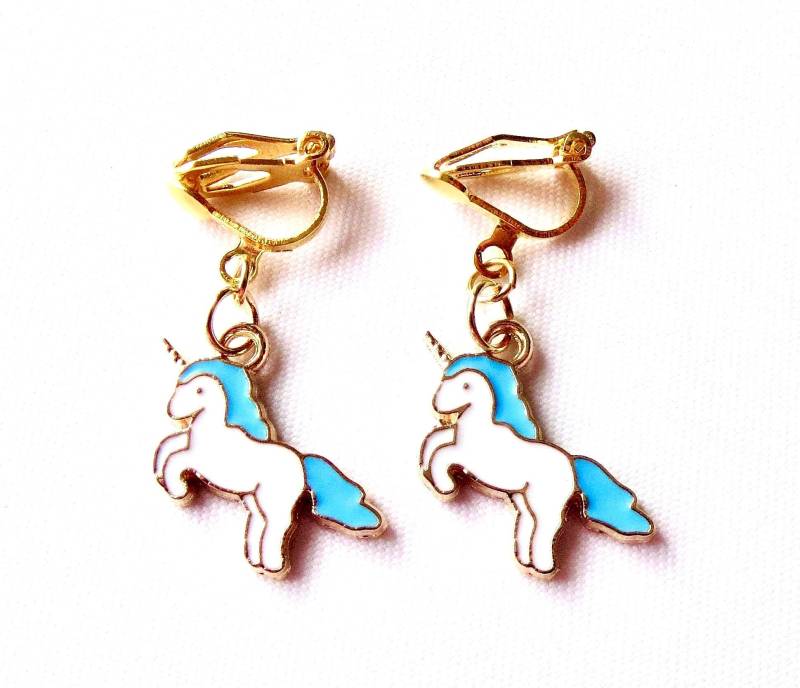 Kinder-Ohrclips "Einhorn" Ohrschmuck Kinderschmuck Mädchenschmuck Geschenkidee Geburtstag Mitbringsel Einschulung von MsSchmuck