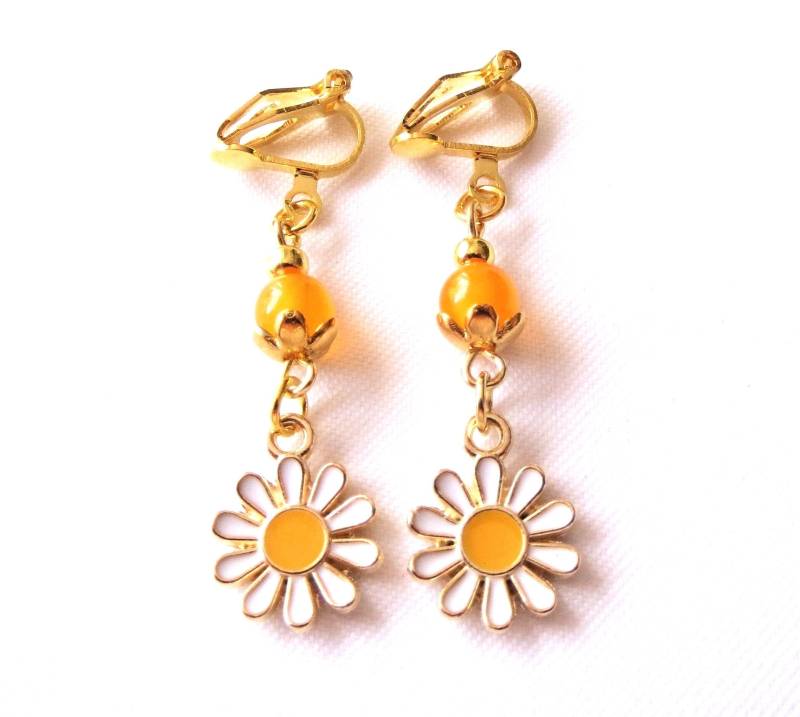 Kinder-Ohrclips "Gänseblümchen" Kinderschmuck Ohrschmuck Unisex von MsSchmuck